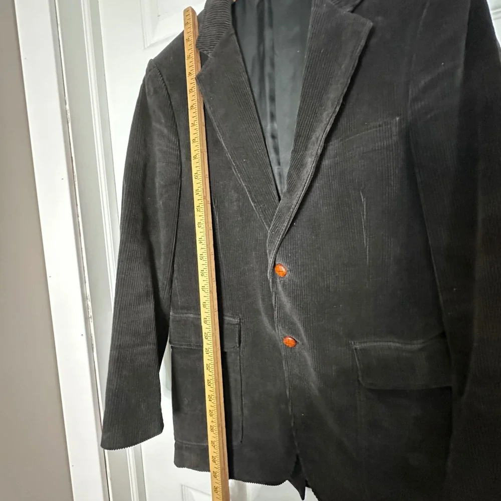 Vintage Jordache Mens Black Corduroy Blazer Jacket 2 Button Cotton Sport‎ Coat